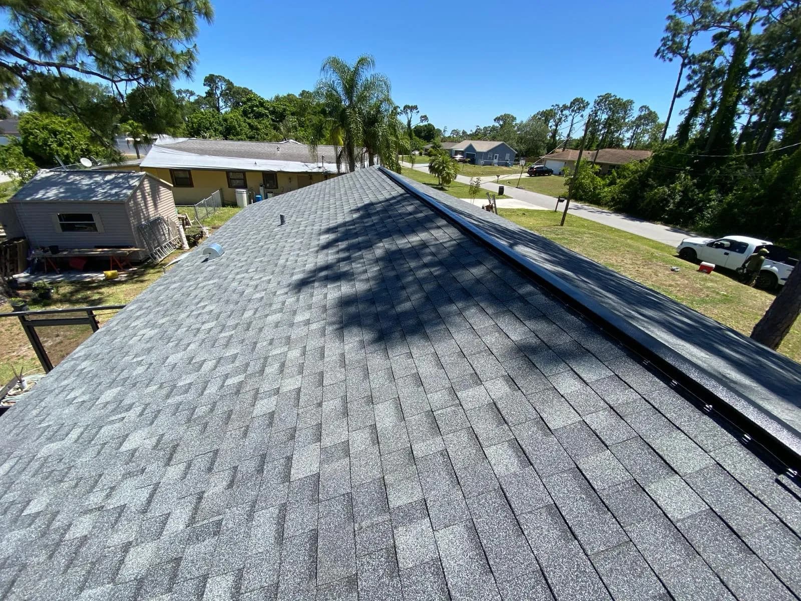 Vreeland roofing service, type shingle color Charcoal Grey.