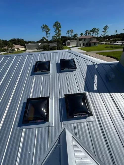 Vreeland roofing service, type metal color Galvalume Acrylic-coated.