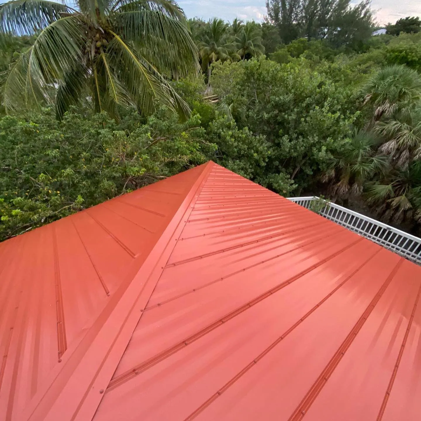 Vreeland roofing service, type metal color Terra Cotta.