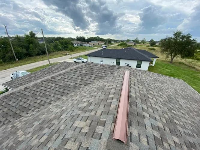 Vreeland roofing service, type shingle color Majestic Shake.