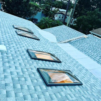 blue color shingle roof newly renovated by vreeland roofing