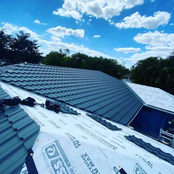 metal roof being renovated by vreeland roofing